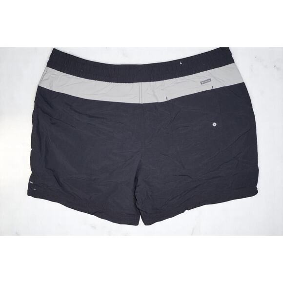 Columbia Men’s Swim Trunks Size L | Black Gray Drawstring Nylon Mesh Lined Board - Picture 3 of 11